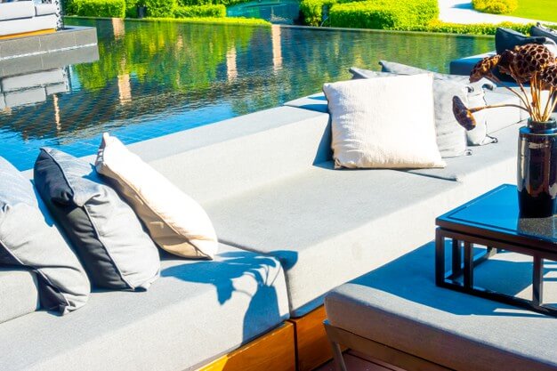 The Best Patio Furniture Sets near gorgeous reflecting pool